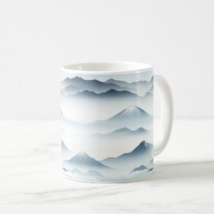 Ruhige Berge Schnee Blau Weiße Szene Kaffeetasse