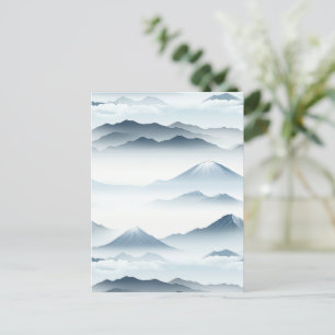 Ruhige Berge Schnee Blau Weiße Szene Postkarte
