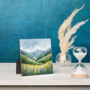 Ruhige Berglandschaft - Aquarellwald Fotoplatte