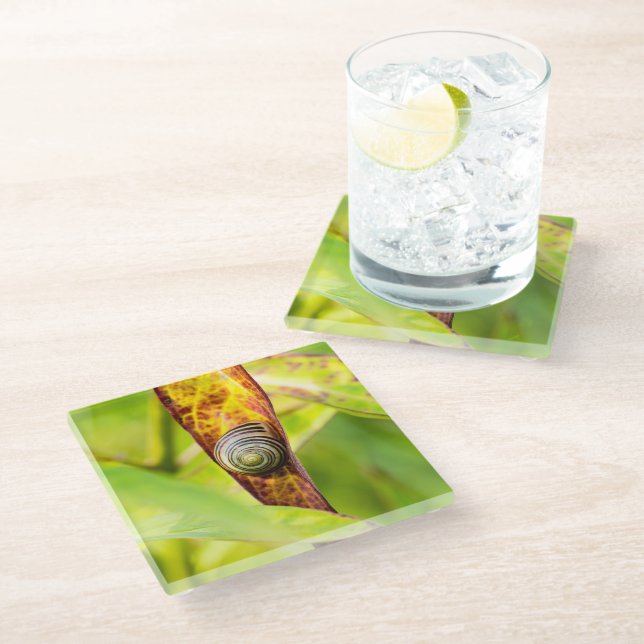 ruhige Bindung Glasuntersetzer (Schrägansicht)