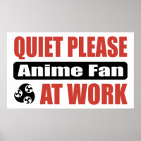 Ruhige Bitte Anime Fan bei der Arbeit