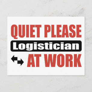 Ruhige Bitte Logistiker am Arbeitsplatz Postkarte