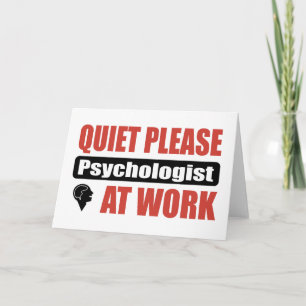 Ruhige Bitte Psychologe am Arbeitsplatz Karte