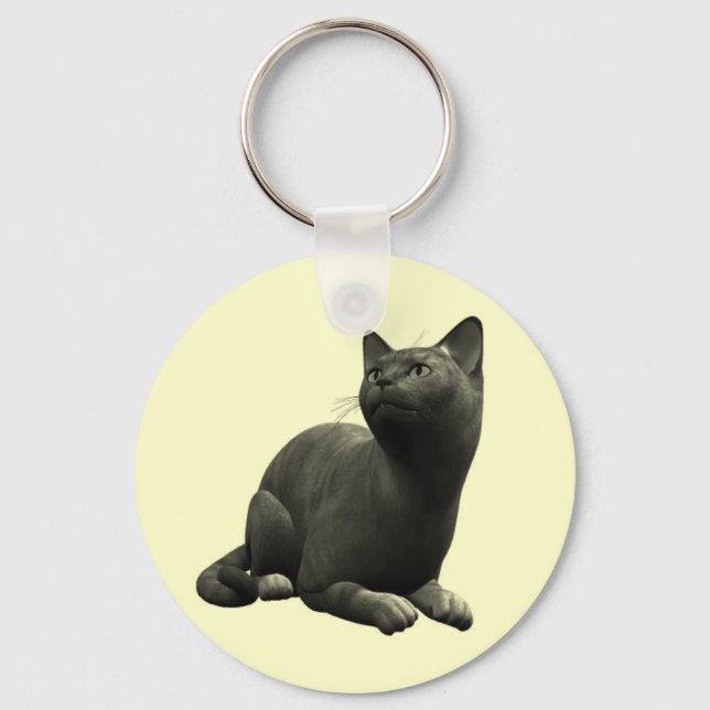 Ruhige Black Cat Key-Kette Schlüsselanhänger (Vorderseite)