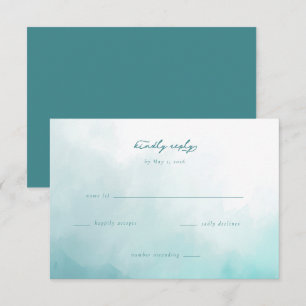 Ruhige Blaue Aquarell-Einladung RSVP Karte