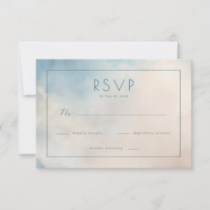 Ruhige Blaue Wasserfarbe-RSVP RSVP Karte
