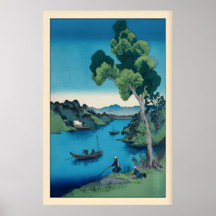 Ruhige Bucht Szene, Shizuka na Minamo Druck Poster