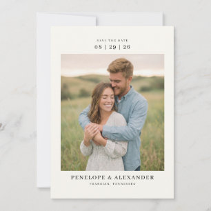 Ruhige Cremefarbene Rustikale Fotografie Save The Date