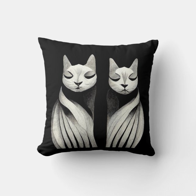 ruhige, elegante Katzenschwestern Kissen (Vorderseite)