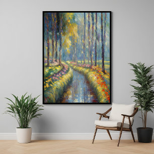 Ruhige Flusspfade Impressionistische Landschaft Ku Poster