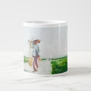 Ruhige Frau in der Natur-Illustration - Friedliche Jumbo-Tasse