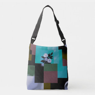 Ruhige geometrische Blumenkunst-Tragetasche Tragetaschen Mit Langen Trägern