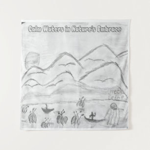 'Ruhige Gewässer in der Umarmung der Natur' Wandte Wandteppich