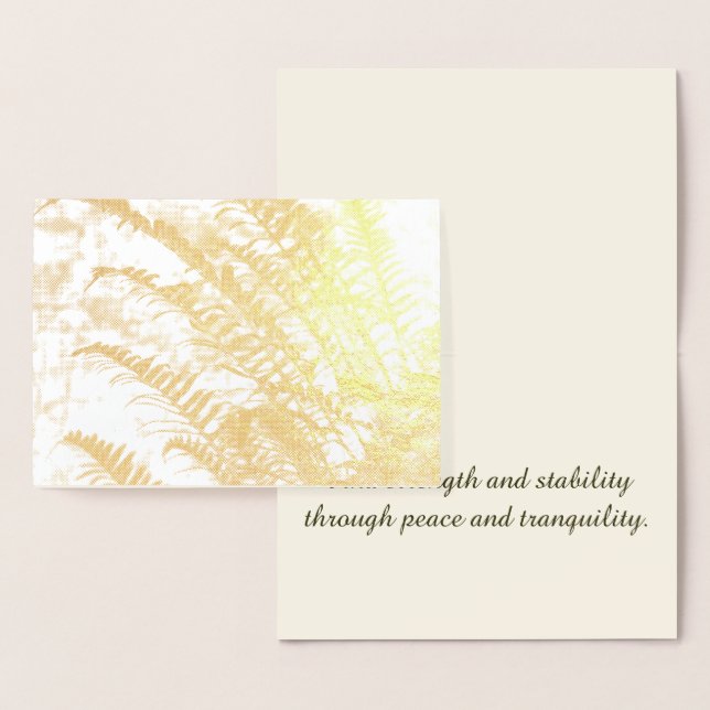 Ruhige Golden Fern Folienkarte (Anzeige)
