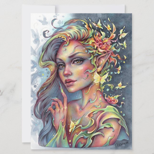 Ruhige Grace Art Card Forest Spirit Fantasy (Vorderseite)