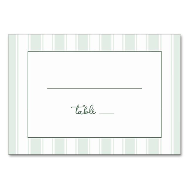 Ruhige grüne Streifen Tischnummer (Vorderseite)