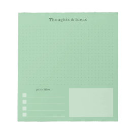 Ruhige grüne und minimalistische Gedanken & Ideen Notizblock