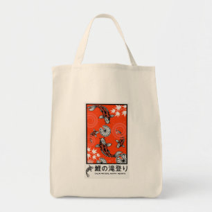 Ruhige japanische Karpfenkunst Tragetasche
