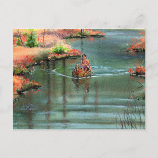 RUHIGE KANOE VON SHARON SHARPE POSTKARTE