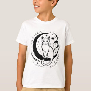 Ruhige Katze Lotusblume Yoga Meditation Enthusiast T-Shirt