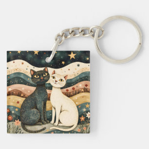 Ruhige Katzen Schlüsselanhänger