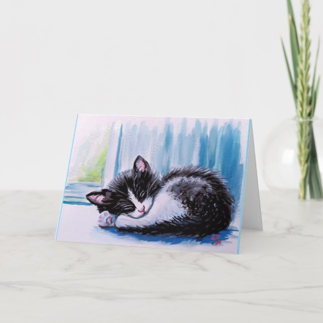 Ruhige Kitten Grußkarten Karte (Vorderseite)