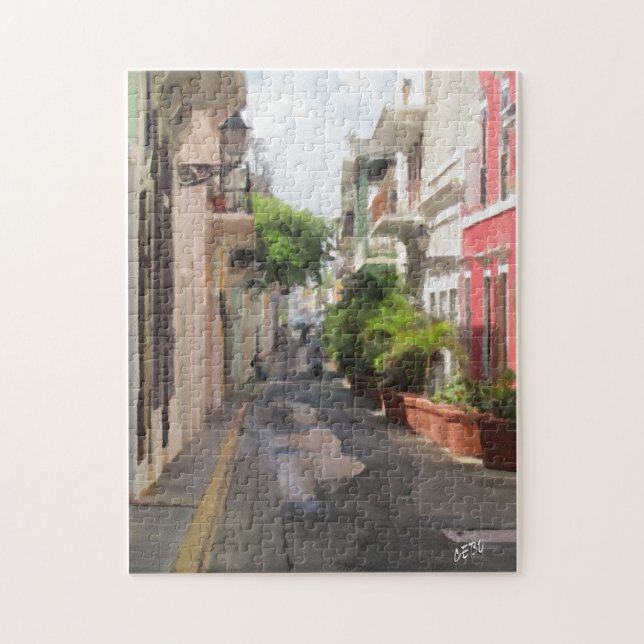 Ruhige kleine Straße von Puerto Rico (Vertikal)