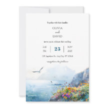 Ruhige Kliffside Ocean View Bloom Art Beach Hochze