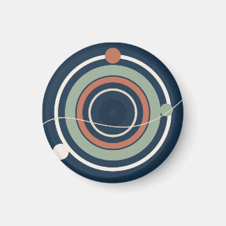 Ruhige Kreisbahnen in Navy und Salbei Magnet