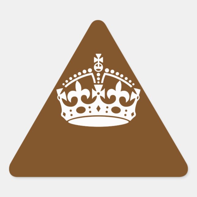Ruhige Krone auf brauner Dekoration behalten Dreieckiger Aufkleber (Vorderseite)