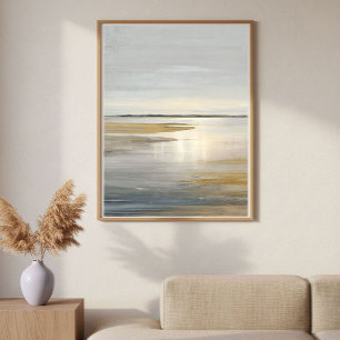 Ruhige Küstenebenen Minimale Abstrakte Landschafts Poster