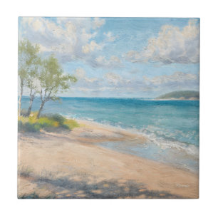 Ruhige Küstenmorgens-Impressionist-Küstenkunst Fliese