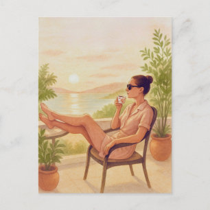 Ruhige Lage und Entspannung Wasserfarben Postkarte