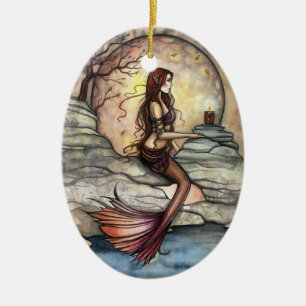 Ruhige Lagune Meerjungfrau Kunstornament Keramik Ornament