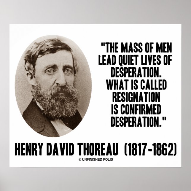 Ruhige Lebensbedingungen für Thoreau Desperation R Poster (Vorne)