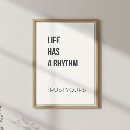 Ruhige Minimal-Dekoration. Musik-Zitat Poster