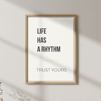 Ruhige Minimal-Dekoration. Musik-Zitat Poster