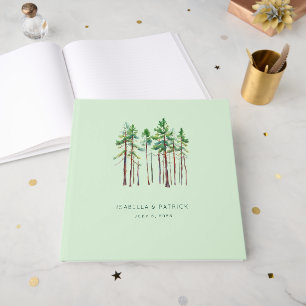 Ruhige Minz-Wasserfarben-Tannen Gästebuch