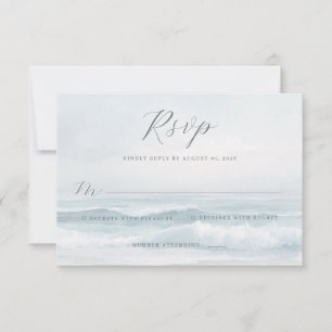 Ruhige Pastellstrandwellen RSVP Karte