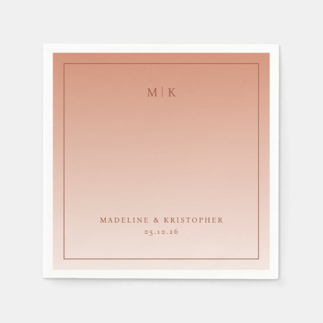 Ruhige Pfirsich-Minimalistin Serviette (Vorderseite)