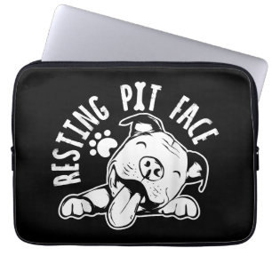 Ruhige Pit Face Funny Dog Pitbull Meme Bekleidung Laptopschutzhülle