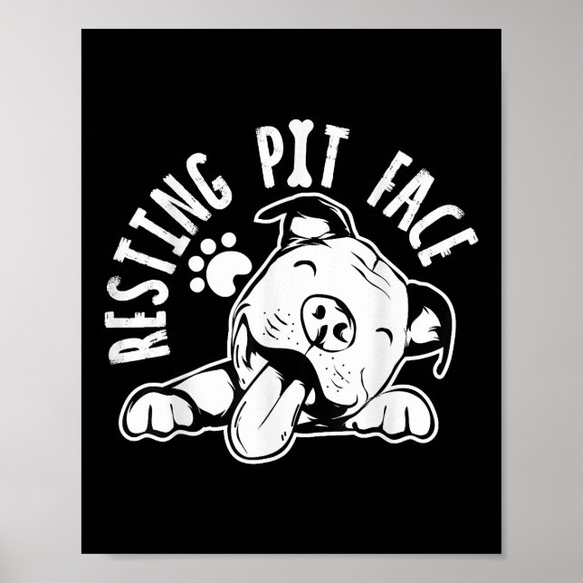 Ruhige Pit Face Funny Dog Pitbull Meme Bekleidung Poster (Vorne)