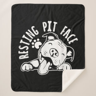 Ruhige Pit Face Funny Dog Pitbull Meme Bekleidung Sherpadecke