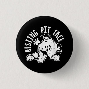 Ruhige Pit Face Funny Dog Pitbull Meme Button