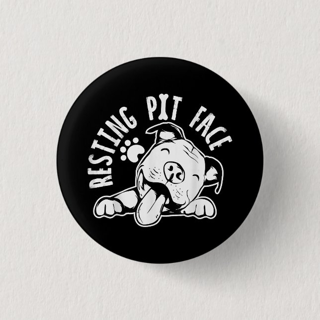 Ruhige Pit Face Funny Dog Pitbull Meme Button (Vorderseite)