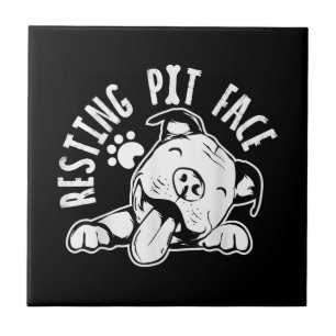 Ruhige Pit Face Funny Dog Pitbull Meme Fliese