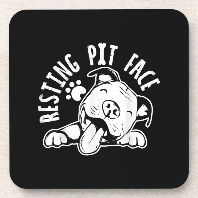Ruhige Pit Face Funny Dog Pitbull Meme Getränkeuntersetzer (Vorderseite)