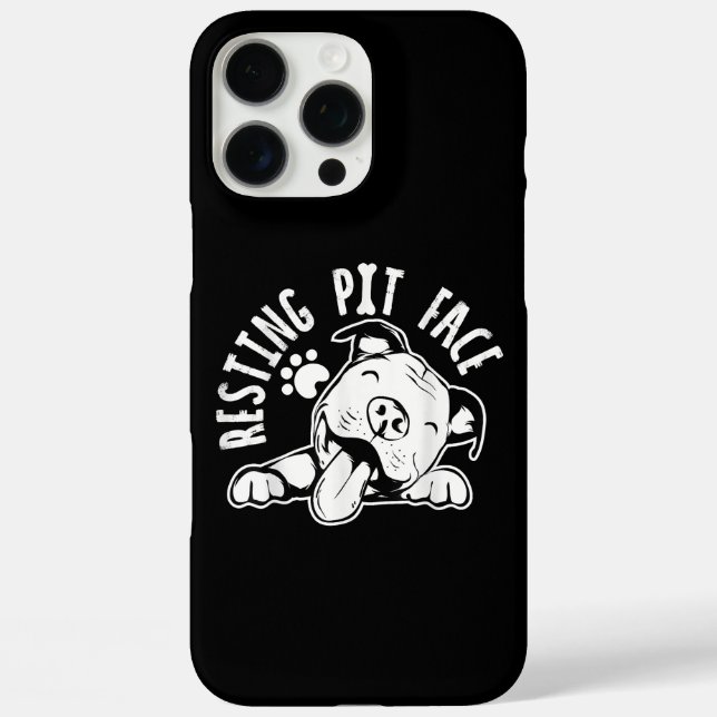 Ruhige Pit Face Funny Dog Pitbull Meme iPhone 16 Pro Max Hülle (Rückseite)
