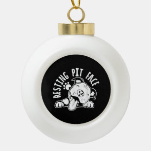 Ruhige Pit Face Funny Dog Pitbull Meme Keramik Kugel-Ornament