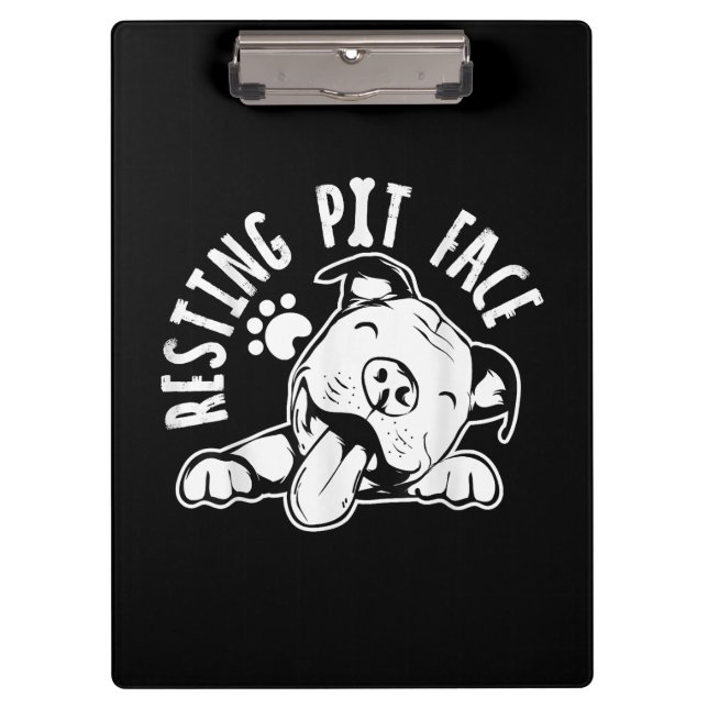 Ruhige Pit Face Funny Dog Pitbull Meme Klemmbrett (Vorderseite)